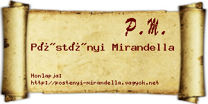 Pöstényi Mirandella névjegykártya